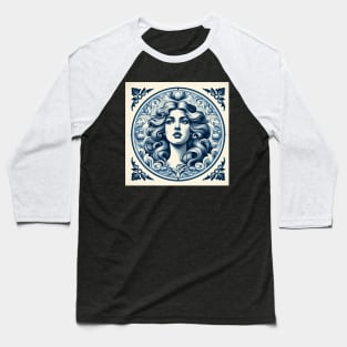 Delft Tile With Woman Face No.2 Baseball T-Shirt